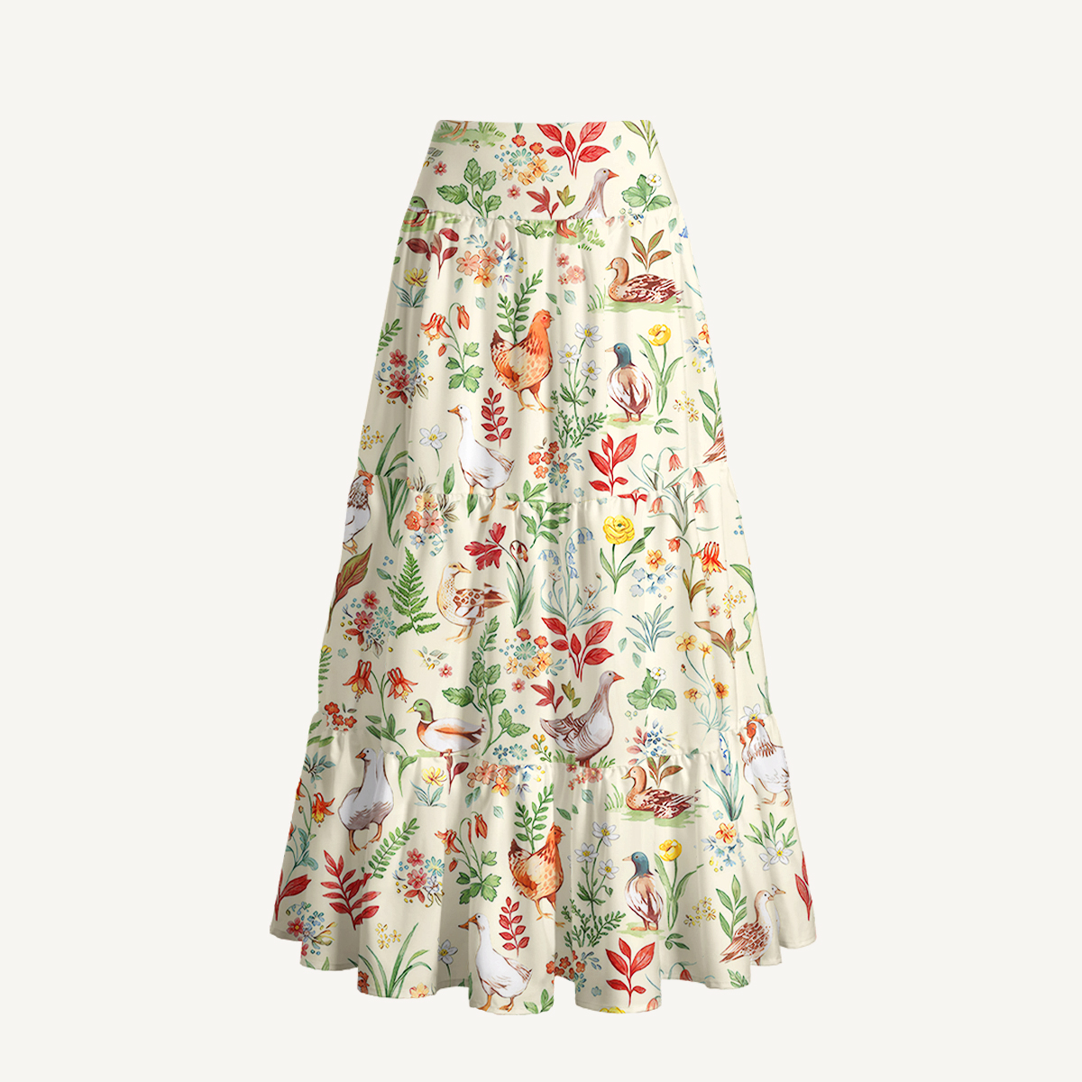 Countryside Garden Critter Print Convertible Maxi Skirt & Strapless Dress