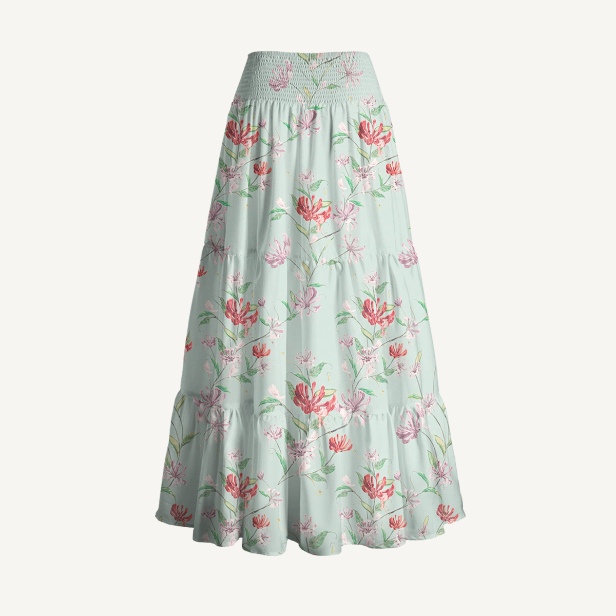 Mint Honeysuckle Print Convertible Maxi Skirt & Strapless Dress