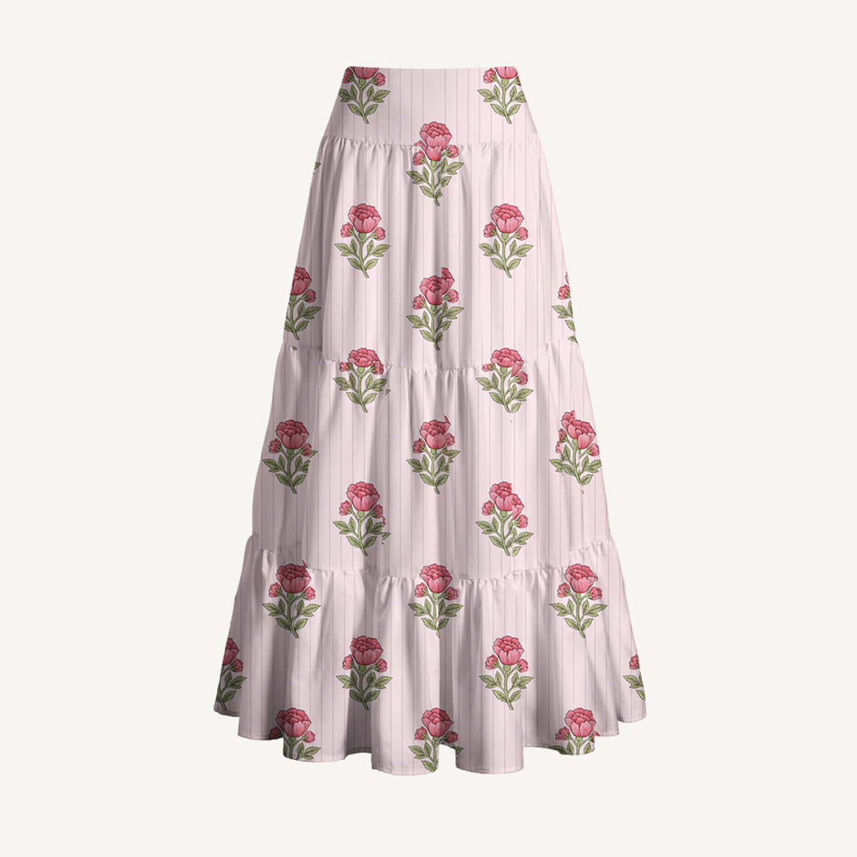 Misty Rose Garden Print Convertible Maxi Skirt & Strapless Dress