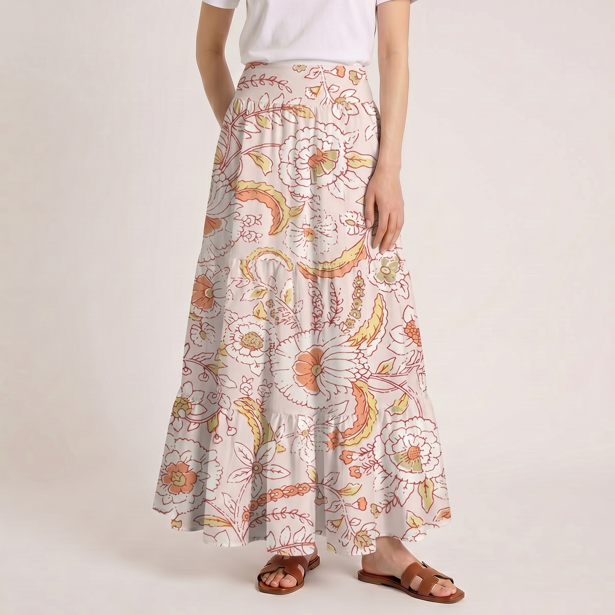 Dusty Bloom Whisper Print Convertible Maxi Skirt & Strapless Dress
