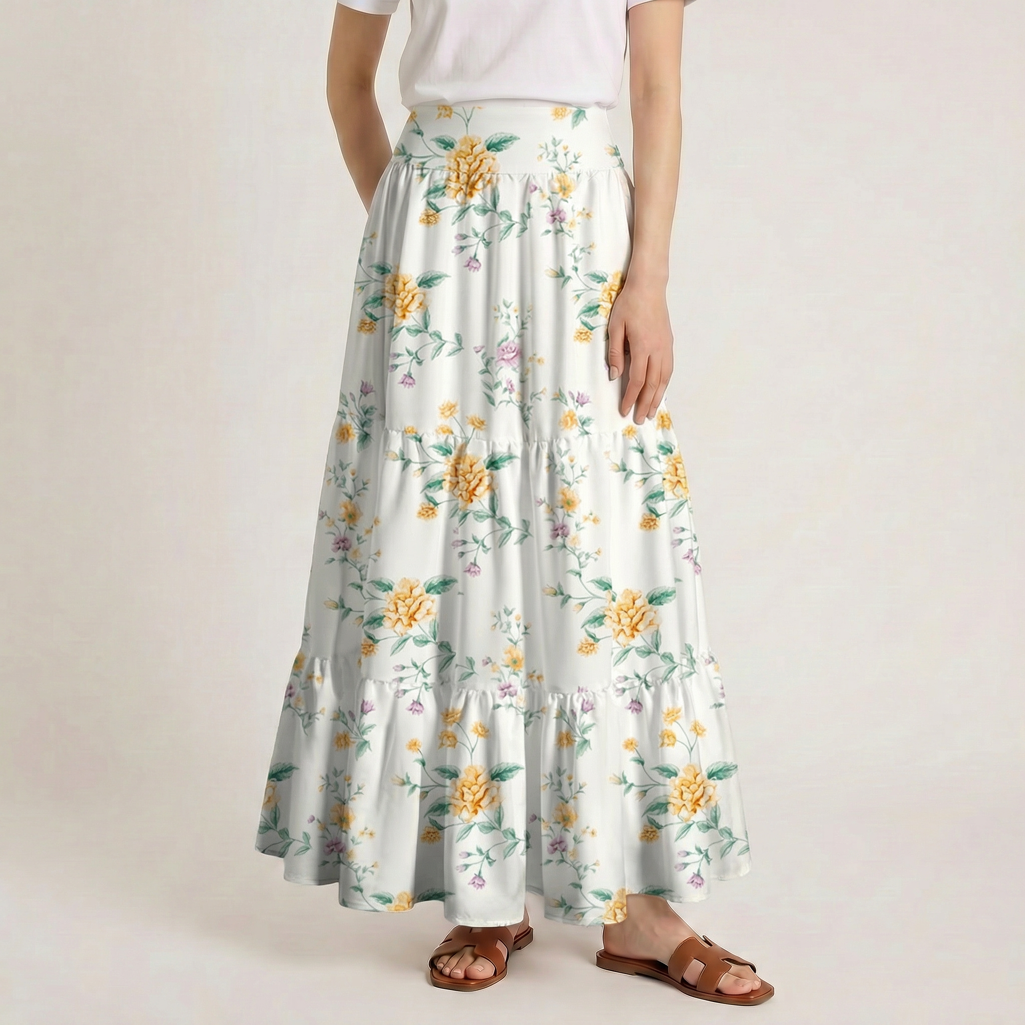 Amber Rose Print Convertible Maxi Skirt & Strapless Dress