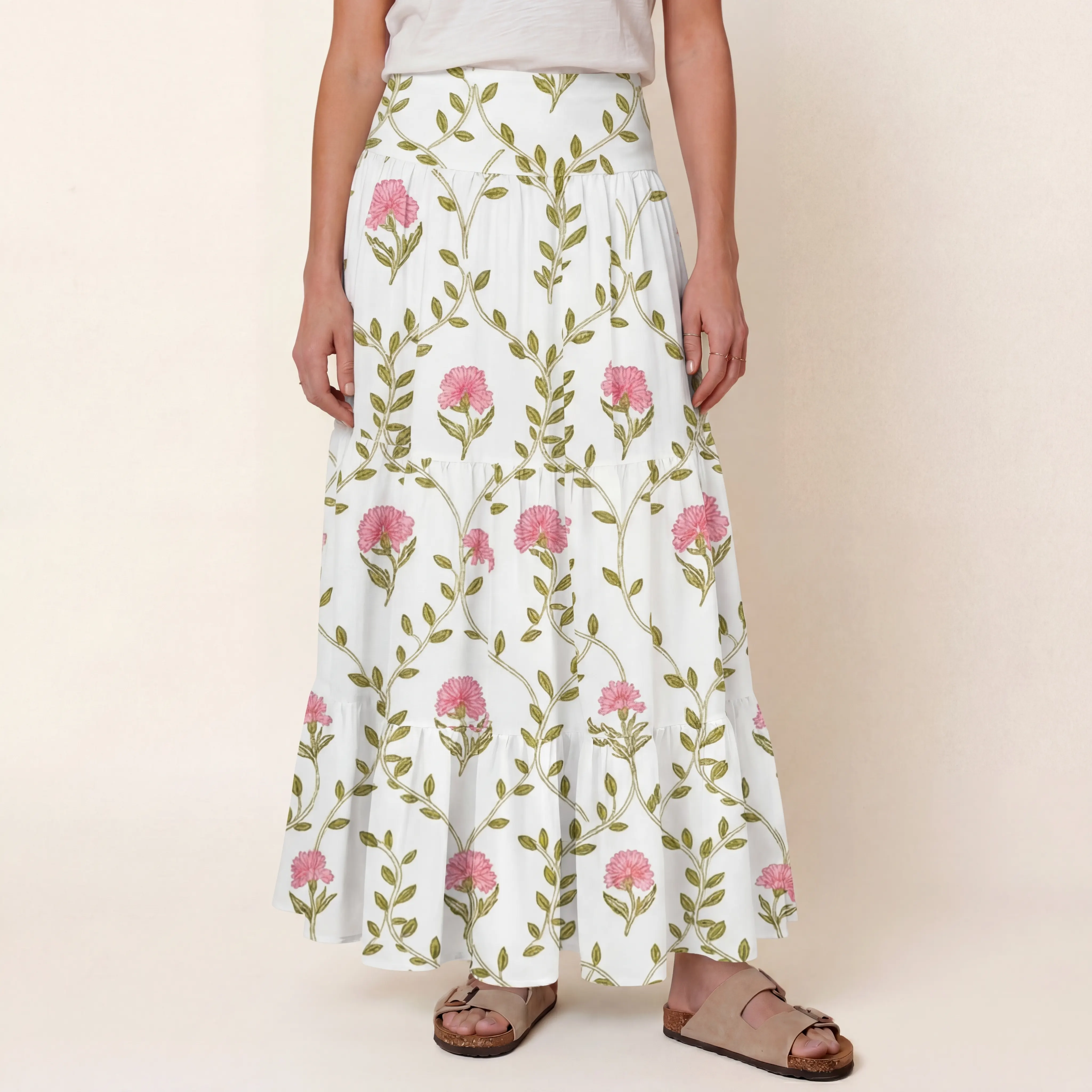Clover Vine Whisper Print Convertible Maxi Skirt & Strapless Dress
