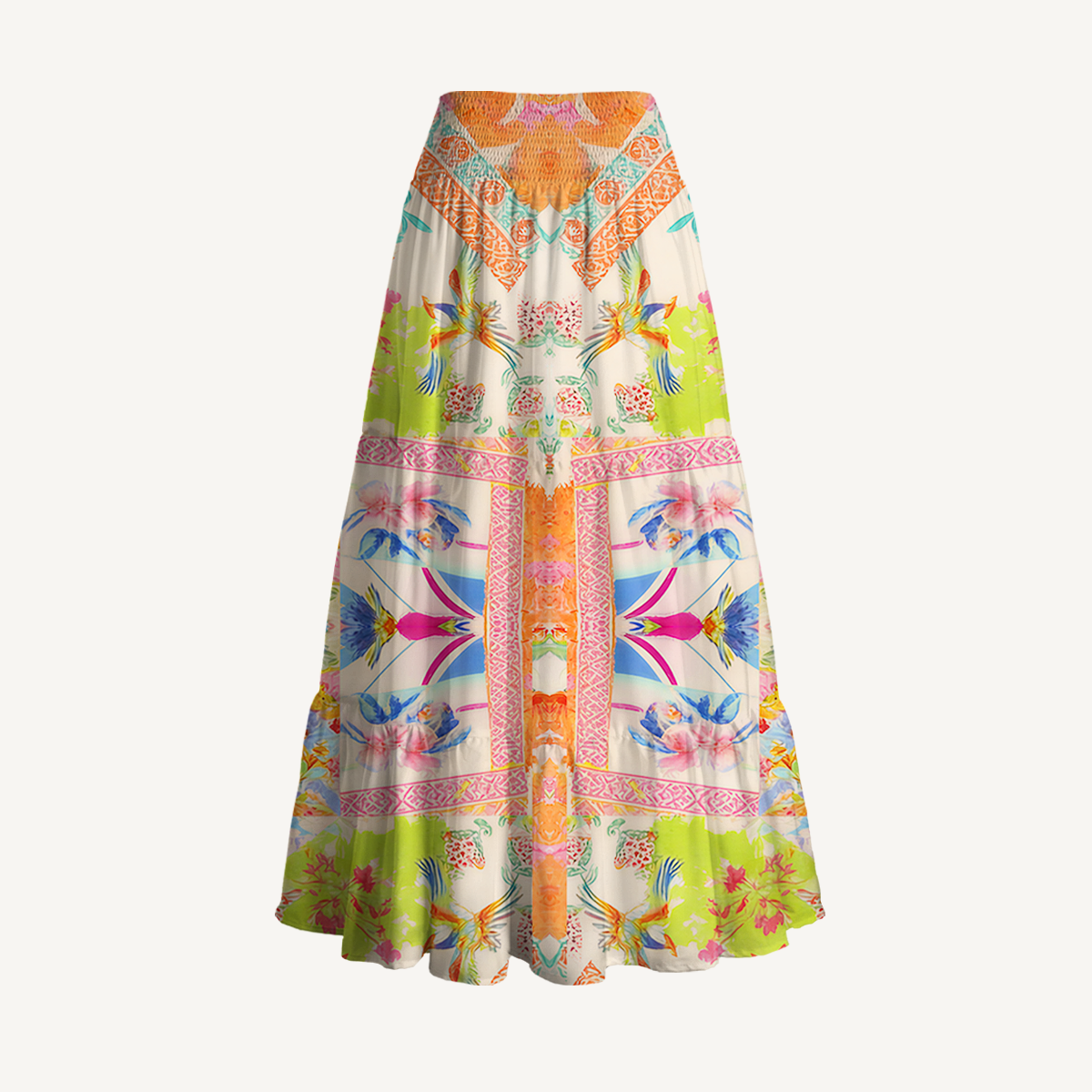 Vivid Lily Print Convertible Maxi Skirt & Strapless Dress