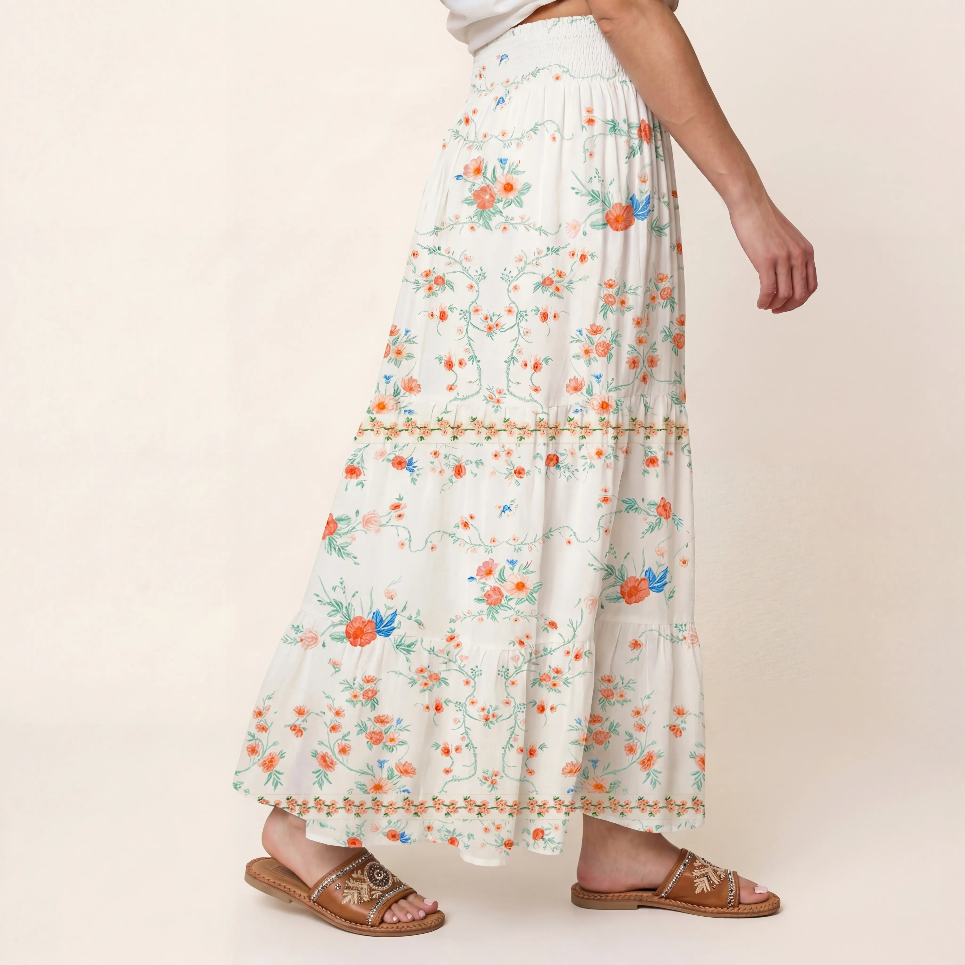 Wild Bloom Print Convertible Maxi Skirt & Strapless Dress