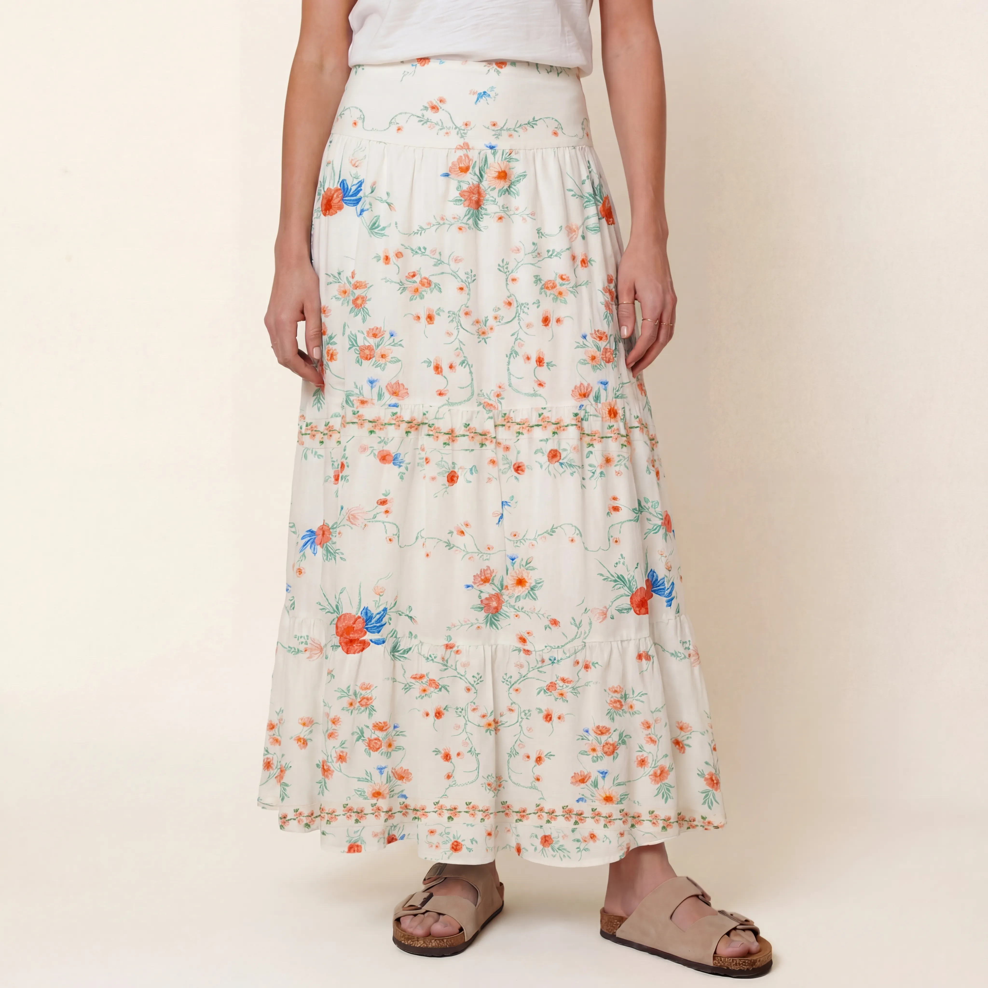 Wild Bloom Print Convertible Maxi Skirt & Strapless Dress