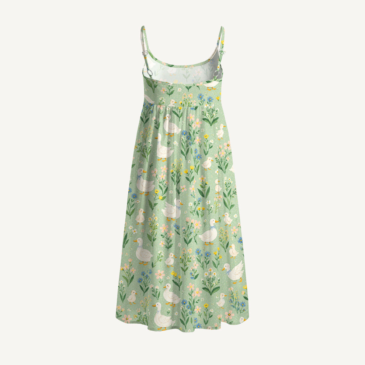Country Duck & Bloom Print Spaghetti Strap Mini Dress